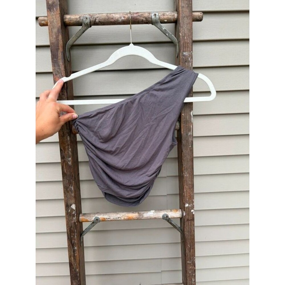 SHEIN one shoulder gray tank